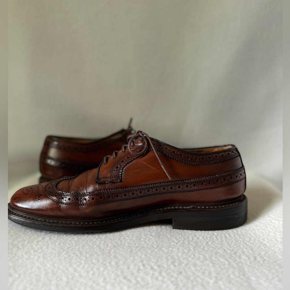 Men’s Brown Leather Vintage Oxford Shoes. - Picture 8 of 16